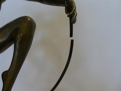 Lot 2052 - Marcel-André Bouraine (French, 1886-1948): Girl with Hoop, A Bronze Figure, circa 1925,...
