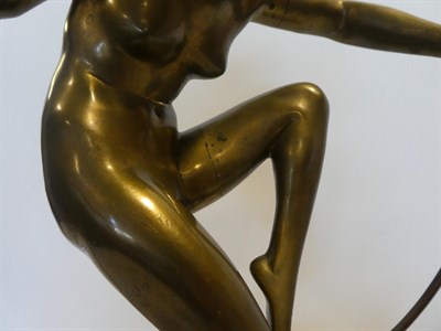 Lot 2052 - Marcel-André Bouraine (French, 1886-1948): Girl with Hoop, A Bronze Figure, circa 1925,...