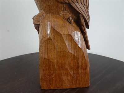 Lot 2094 - Workshop of Robert Mouseman Thompson (Kilburn): An English Oak Owl, carved as a standing owl...