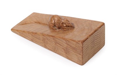 Lot 2101 - Workshop of Robert Mouseman Thompson (Kilburn): An English Oak Wedge, with carved mouse...