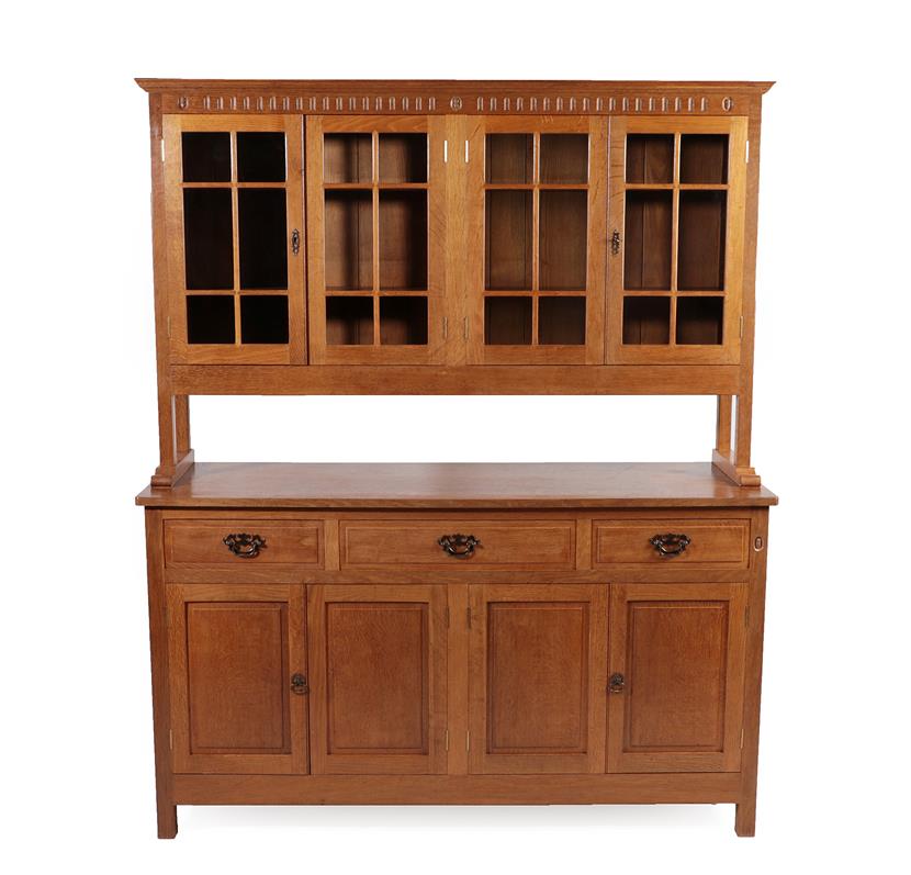 Lot 2165 - Acorn Industries: A G.J.Grainger and Son (Brandsby) English Oak 5ft Dresser, the upper section with