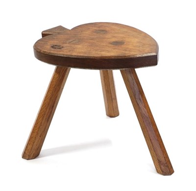Lot 2168 - Acorn Industries: A G.J.Grainger and Son (Brandsby) English Oak Stool, with heart shaped seat,...