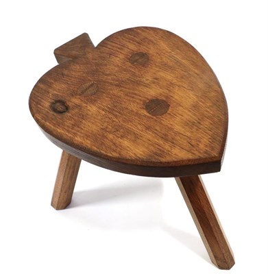 Lot 2168 - Acorn Industries: A G.J.Grainger and Son (Brandsby) English Oak Stool, with heart shaped seat,...