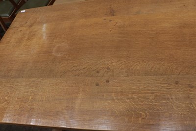 Lot 2198 - A Sid Pollard of Thirsk English Oak 5ft Refectory Dining Table, the rectangular top on two...