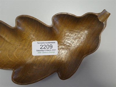 Lot 2209 - Woodpeckerman: Stan Dodds (1928-2012): An English Oak Leaf Dish, with recessed carved...