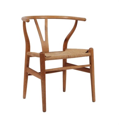 Lot 2229 - Hans Wegner (Danish, 1914-2007) for Carl Hansen: A 1970's CH24 Wishbone Chair, weaved cord...