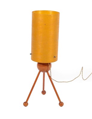 Lot 2251 - Novoplast: A Spun Fibreglass Rocket Floor Lamp, raised on three teak feet, unmarked, 113cm; and...
