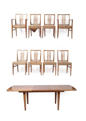 Lot 2255 - A 1960's Gordon Russell Walnut Dining Room Suite, comprising extending table, the rectangular...
