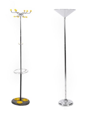 Lot 2256 - A 1960's Hago Atomic Coat Stand, with yellow plastic finials and drip trays, cast iron base stamped