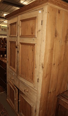 Lot 1327A - A Victorian pine linen cupboard, 118cm by 55cm by 200cm