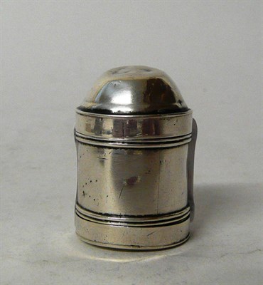 Lot 349 - A George III Nutmeg Grater, Samuel Pemberton, Birmingham 1790, cylindrical with detachable...