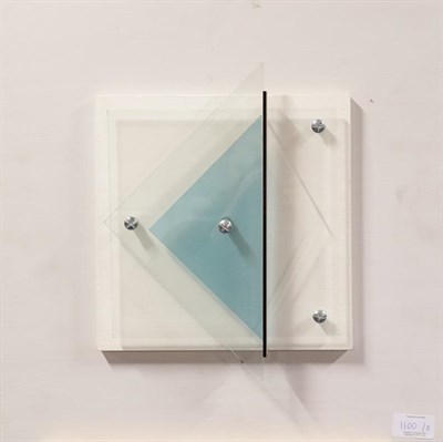 Lot 1100 - Janet Williams (Contemporary)  ''Blue Triangle/Plain Slash'' Signed, inscribed and dated 2003...