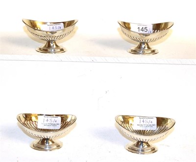Lot 145 - A set of four silver boat shaped salts, London 1902, (4)