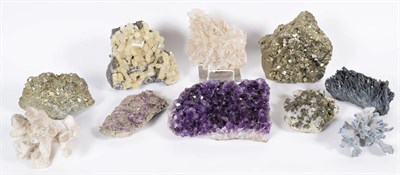 Lot 13 - Minerals: A Group of Eight Large Various World Mineral Specimens, comprising - Calcite,...