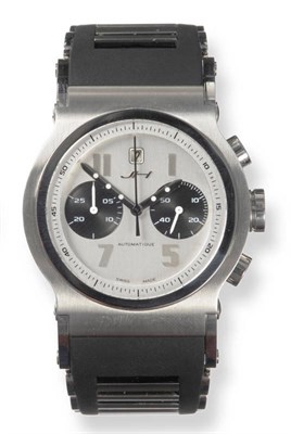 Lot 361 - A Stainless Steel Automatic Calendar Chronograph Wristwatch, signed Jorg Hysek, circa 2010,...