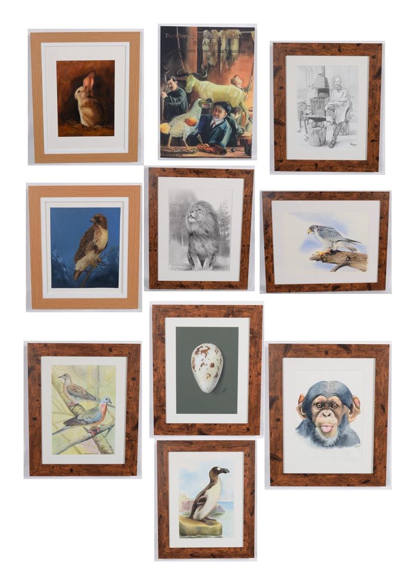 Lot 142 - Taxidermy Art: A Quantity of Original Art Work by Graham Teasdale, Taxidermist, Rotherham,...