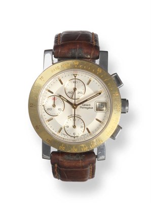 Lot 369 - A Bi-Metal Automatic Calendar Chronograph Wristwatch, signed Girard Perregaux, BG No.558, Ref:...