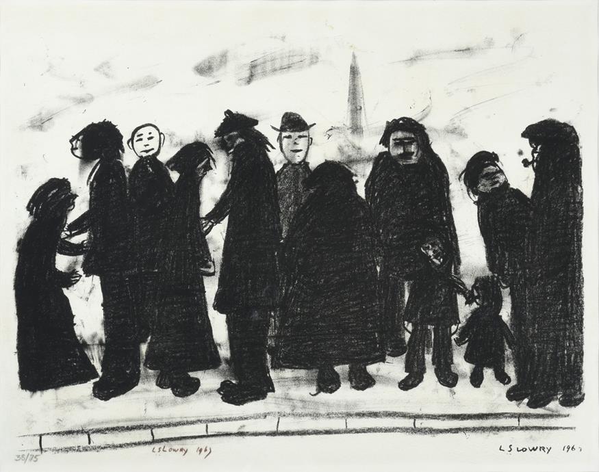 Lot 1007 - After Laurence Stephen Lowry RBA, RA (1887-1976) ''Shapes and Sizes'' Signed and dated 1967,...