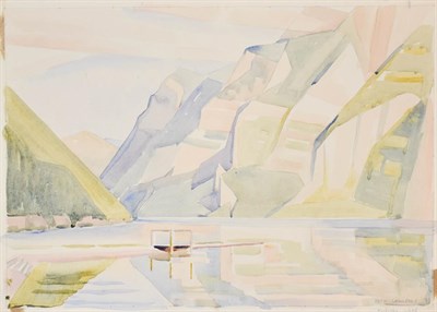 Lot 1033 - Edith Lawrence (1890-1973) Landscape with cattle  Signed, watercolour, together with four...