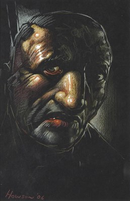 Lot 1042 - Peter Howson OBE (b.1958) Scottish Head and shoulders portrait of a man Signed and dated...