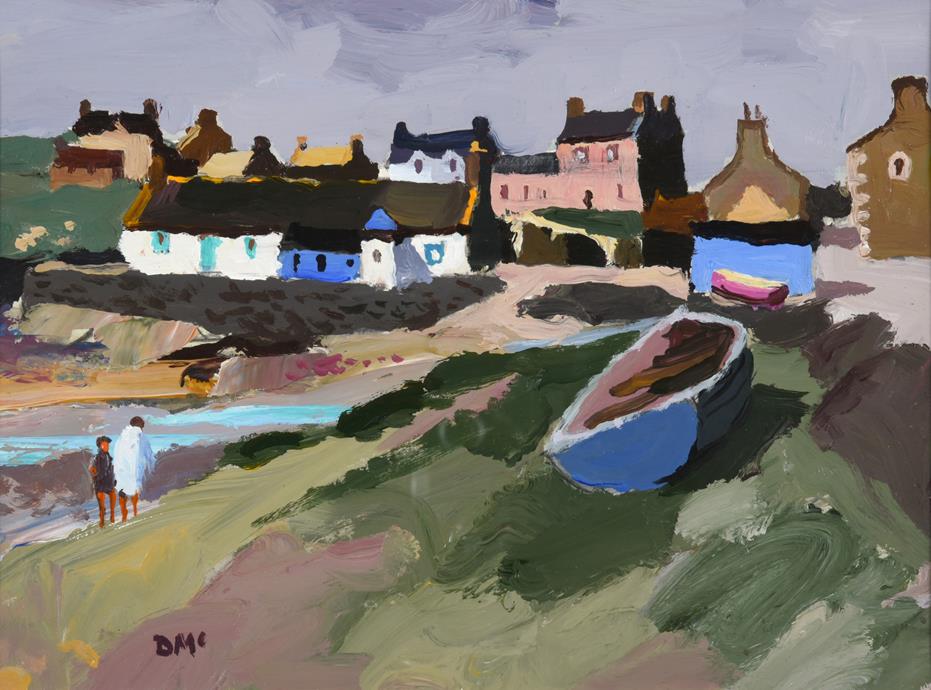 Lot 1050 - Donald McIntyre RCA (1923-2009) Scottish ''Morning, Isle of Whithorn'' Initialled, oil on...