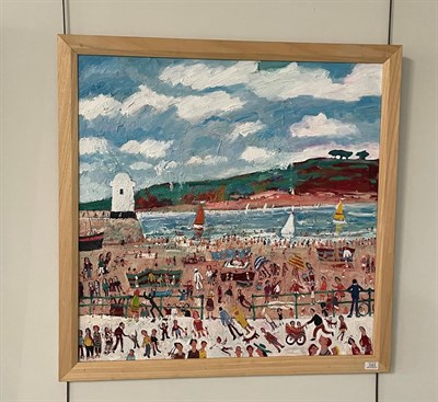 Lot 1053 - Simeon Stafford (b.1959) ''St Ives, Cornwall'' Signed, inscribed verso, oil on canvas, 80cm by 80cm