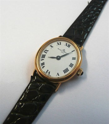 Lot 388 - A Lady's 18ct Gold Wristwatch, signed Baume & Mercier, Geneve, circa 1990, 17-jewel lever movement