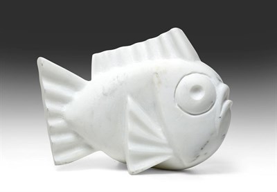 Lot 1084 - Darren Yeadon (b.1970) Fish Signed, Carrara marble, 21cm high  See illustration