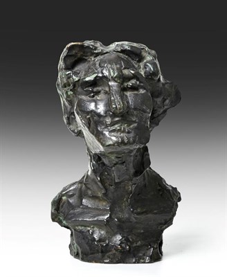Lot 1087 - Attributed to Otto Gutfreund (1889-1927) Czech Head and shoulders bust of a man Indistinctly...