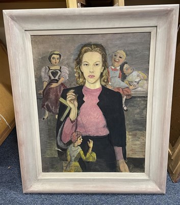Lot 1092 - James Cleaver ARCA (1911-2003)  ''Caroline and her Puppets'' Signed and dated (19)39, oil on...