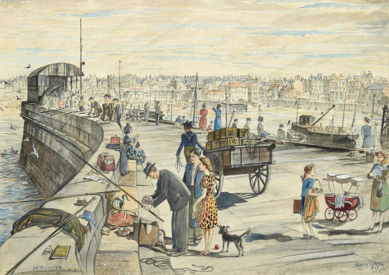 Lot 14 - Frederick (Fred) Cecil Jones RBA (1891-1966) ''Bridlington'' Signed, inscribed and dated 1955,...