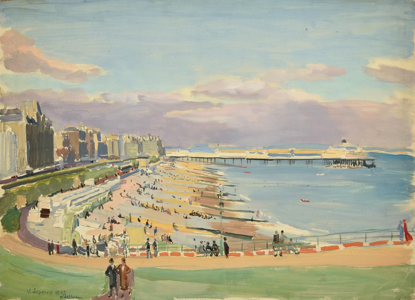 Lot 38 - Valerie Sozonov (1899-1960) British/Russian ''Eastbourne'' Signed and dated 1933, inscribed...