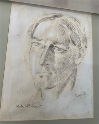 Lot 50 - Jacob Kramer (1892-1962) ''Evelyn Williams'', Head portrait study Signed, inscribed with sitter and