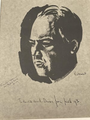 Lot 50 - Jacob Kramer (1892-1962) ''Evelyn Williams'', Head portrait study Signed, inscribed with sitter and