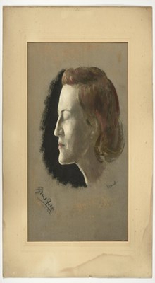Lot 54 - Jacob Kramer (1892-1962) ''Gracie Fields'', head study portrait in profile Signed, inscribed...