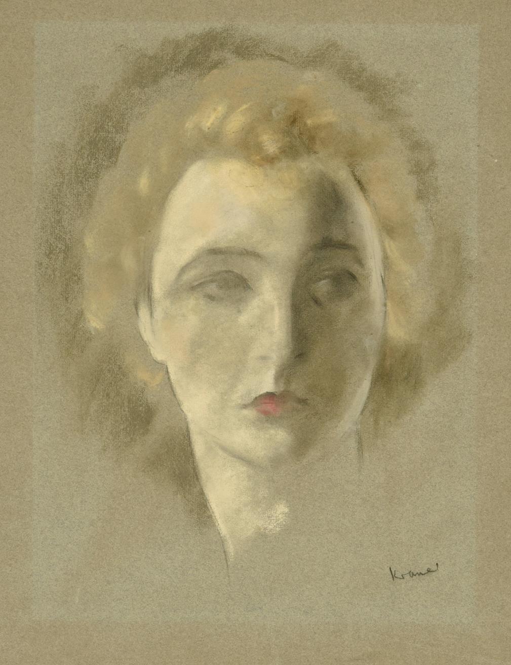 Lot 55 - Jacob Kramer (1892-1962) ''Portrait of a Tragedienne'' Signed, inscribed with the title in biro...