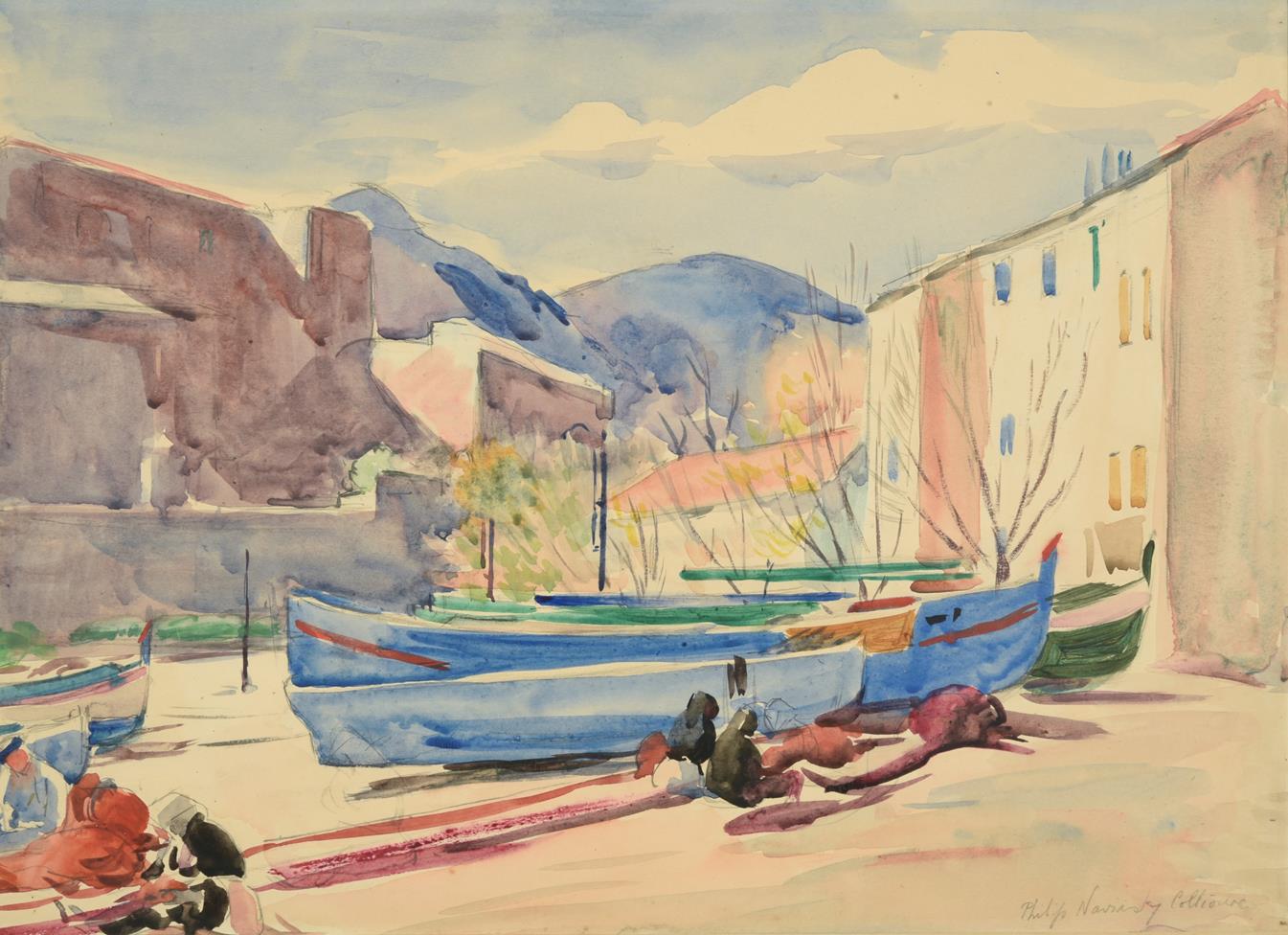 Lot 60 - Philip Naviasky (1894-1983) ''Collioure'', South of France Signed and inscribed, pencil and...
