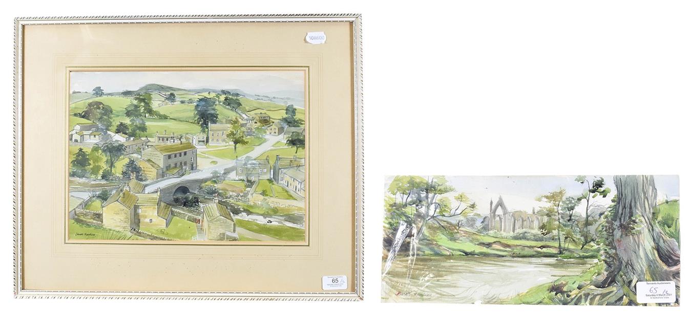 Lot 65 - Janet Rawlins (b.1931) ''Bolton Abbey'' Signed, inscribed verso, pencil and watercolour,...