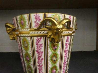 Lot 7 - A 20th century Dresden Neo-Classical style jardiniere 22cm and rose jar 38cm, both ornamented...