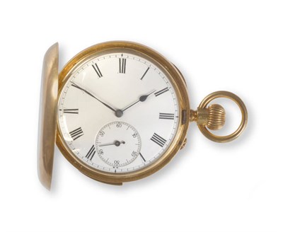 Lot 403 - A Minute Repeating Full Hunting Cased Keyless Lever Pocket Watch, circa 1890, lever movement,...