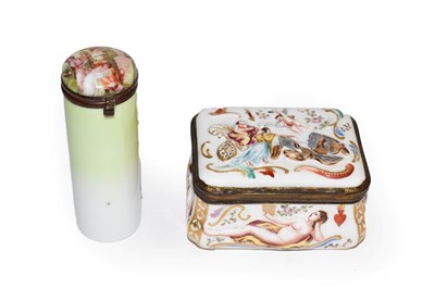 Lot 52 - A 19th century Italian porcelain table snuff box in the Capodimonte style, moulded with...