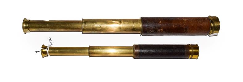 Lot 55 - A 19th century brass two draw telescope signed Andrew Ross & Co., 33 Regent St., Piccadilly and...