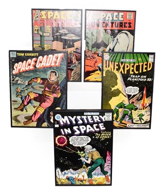 Lot 88 - Five DC comics cover prints on card (framed)