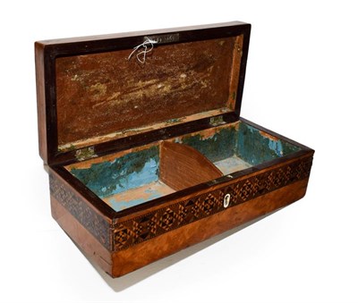 Lot 100 - A Victorian Tunbridge ware inlaid work box, 24cm wide
