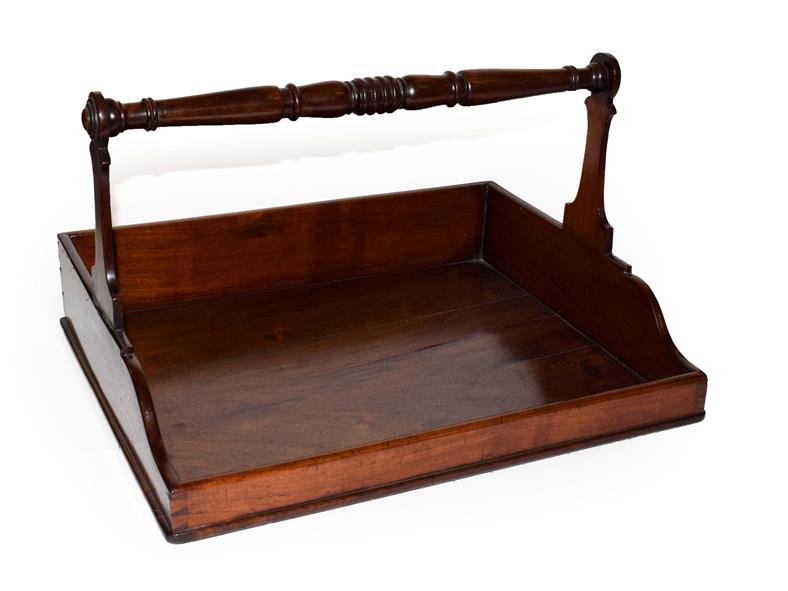 Lot 104 - A 19th century mahogany butler's plate caddy, 40cm by 33cm, 23.5cm high