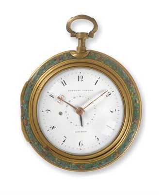 Lot 410 - A Triple Cased Gilt Metal Shagreen Quarter Repeating Pocket Watch with Unusual Centre Calendar...