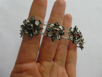 Lot 138 - A late 19th century Austro-Hungarian enamel and gem set bracelet, length 18.5cm