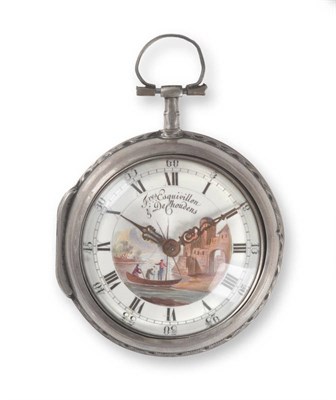 Lot 412 - A Silver Pair Cased Verge Pocket Watch, signed Fres Esquivillon & Dechoudens, No.76117, circa 1780