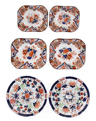 Lot 180 - Four early 19th century English porcelain vegetable dishes, decorated in the Imari palette,...
