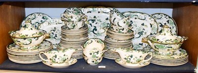 Lot 203 - A comprehensive Mason's dinner service in the Chartreuse pattern, including pair of tureens,...